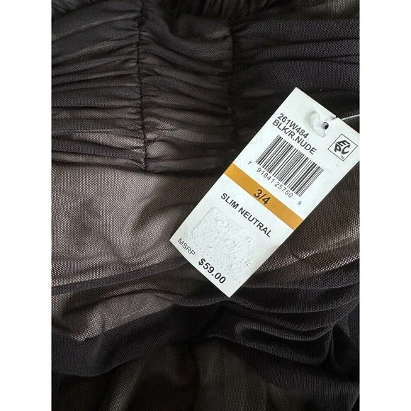 B Darlin Women's Juniors Sleeveless Ruched Bodycon Dress Black Nude size 3/4 - Picture 8 of 8